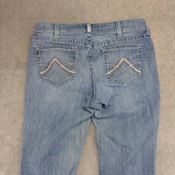 Ariat Jeans Mens 32x34 Blue Real Denim Real Straight Distressed (Measures 34x34) - Picture 4 of 10